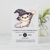 Magic Axolotl Wizard Geburtstag Einladung (Stehend Vorderseite)