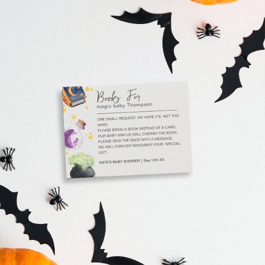 Magic Baby Halloween neut Book Request Baby Dusche Begleitkarte