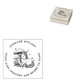 Magic Baby Unicorn unter Toadstool Rücksendeadress Gummistempel (Stempel)