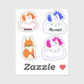 Magic baby unicorns fantasy art aufkleber (Blatt)