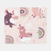 Magic background with little unicorns and rainbows fleecedecke (Vorderseite (Horizontal))