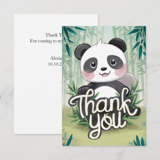 Magic Bamboo Panda Dankeskarte (Vorne/Hinten)