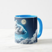 Magic Bär Träumerei Nacht pastellblauen Kunst Tasse (VorderseiteRechts)