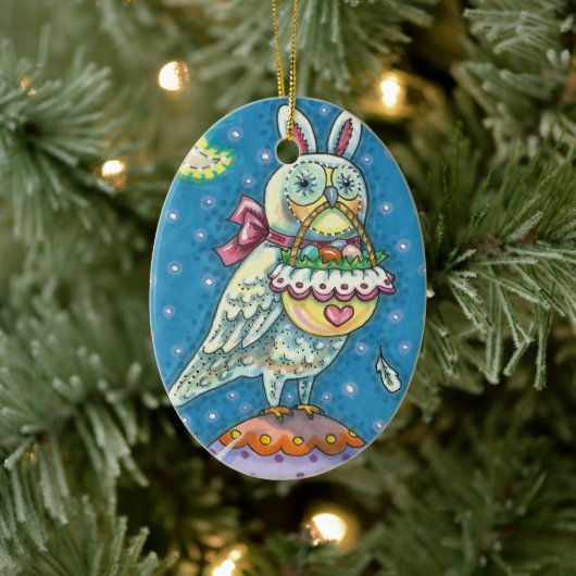 MAGIC BARN OWL, EASTER EGG BASKET, GEBURT 2021 KERAMIK ORNAMENT (Baum)