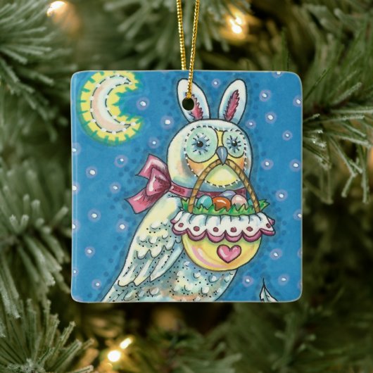 MAGIC BARN OWL, EASTER EGG BASKET, GEBURT 2021 KERAMIKORNAMENT (Baum)