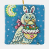 MAGIC BARN OWL, EASTER EGG BASKET, GEBURT 2021 KERAMIKORNAMENT (Vorderseite)