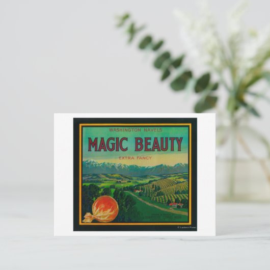 Magic Beauty Orange LabelPorterville, CA Postkarte (Stehend Vorderseite)