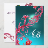 MAGIC BERRIES 3,MONOGRAM-Agglomerat aus metallisch Einladung (Vorne/Hinten)