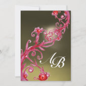 MAGIC BERRIES 3,MONOGRAM ruby metallisches Gold Einladung (Vorderseite)