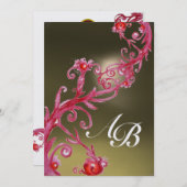 MAGIC BERRIES 3,MONOGRAMM Ruby Eis Einladung (Vorne/Hinten)