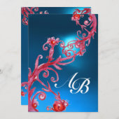 MAGIC BERRIES 4,MONOGRAM Gold aus Saphir Einladung (Vorne/Hinten)