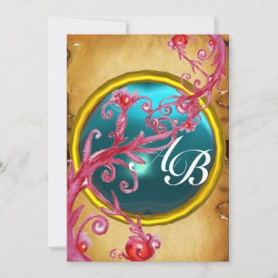 MAGIC BERRIES 4,MONOGRAM Perchment Einladung