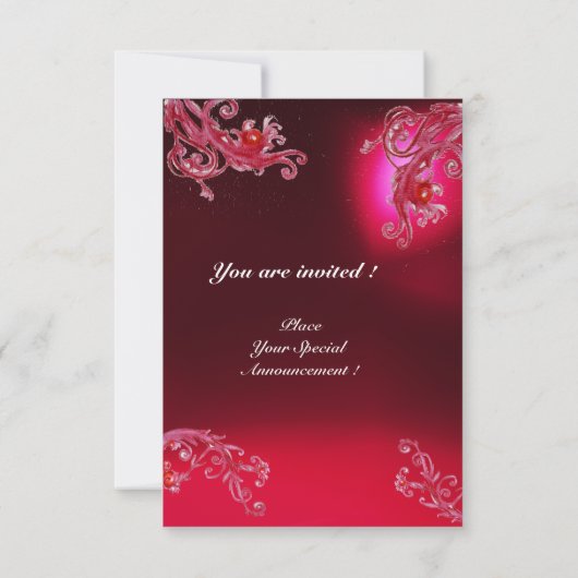 MAGIC BERRIES 4,MONOGRAM rote burgundy-uAwg Einladung (Rückseite)