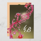 MAGIC BERRIES 4,MONOGRAM roter Age Custom lädt ein Einladung (Vorne/Hinten)