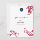 MAGIC BERRIES 4,MONOGRAM, roter Ruby-Saphir Einladung (Rückseite)