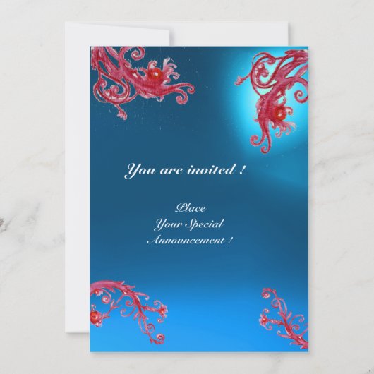 MAGIC BERRIES 4,MONOGRAM Roter Saphir-Champagner Einladung (Rückseite)