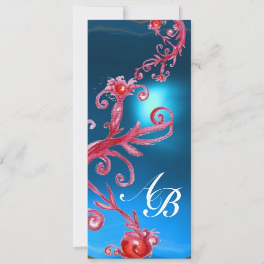 MAGIC BERRIES 4,MONOGRAM Roter Saphir Einladung (Vorderseite)