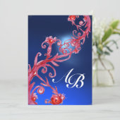 MAGIC BERRIES 4,MONOGRAM Roter Saphir Einladung (Stehend Vorderseite)