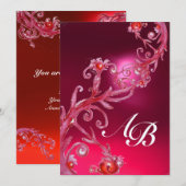 MAGIC BERRIES 4,MONOGRAM Rotrubinsekt Einladung (Vorne/Hinten)