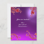 MAGIC BERRIES 4,MONOGRAMM rot, lila Amethyste Einladung (Rückseite)