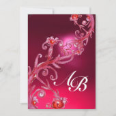 MAGIC BERRIES 4,MONOGRAMM, roter Ruby Einladung (Vorderseite)