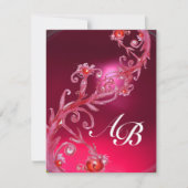 MAGIC BERRIES 4,MONOGRAMM, roter Ruby Einladung (Vorderseite)