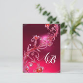 MAGIC BERRIES 4,MONOGRAMM, roter Ruby Einladung (Stehend Vorderseite)