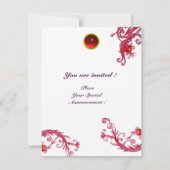 MAGIC BERRIES 4,MONOGRAMM, roter Ruby Einladung (Rückseite)