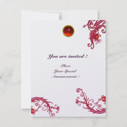 MAGIC BERRIES 4,MONOGRAMM, rotes Ruby-Eis Einladung (Rückseite)