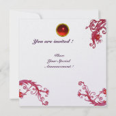 MAGIC BERRIES 4,MONOGRAMM, rotes Ruby-Eis Einladung (Rückseite)