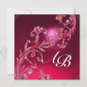 MAGIC BERRIES 4,MONOGRAMM, rotes Ruby-Eis Einladung (Vorderseite)