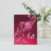 MAGIC BERRIES 4,MONOGRAMM, rotes Ruby-Eis Einladung (Stehend Vorderseite)