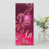 MAGIC BERRIES 4,MONOGRAMM, rotes Ruby-Eis Einladung (Stehend Vorderseite)