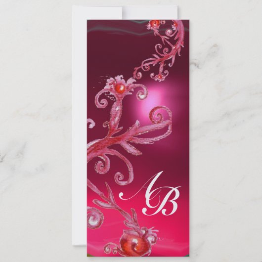 MAGIC BERRIES 4,MONOGRAMM, rotes Ruby-Eis Einladung (Vorderseite)