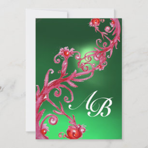 MAGIC BERRIES 4,MONOGRAMM Rotjade Einladung