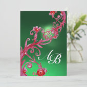 MAGIC BERRIES 4,MONOGRAMM Rotjadeeis Einladung (Stehend Vorderseite)
