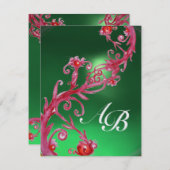 MAGIC BERRIES 4,MONOGRAMM Rotjadeeis Einladung (Vorne/Hinten)