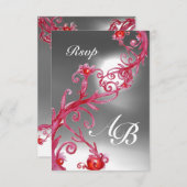 MAGIC BERRIES 4,MONOGRAMM uAwg Einladung (Vorne/Hinten)
