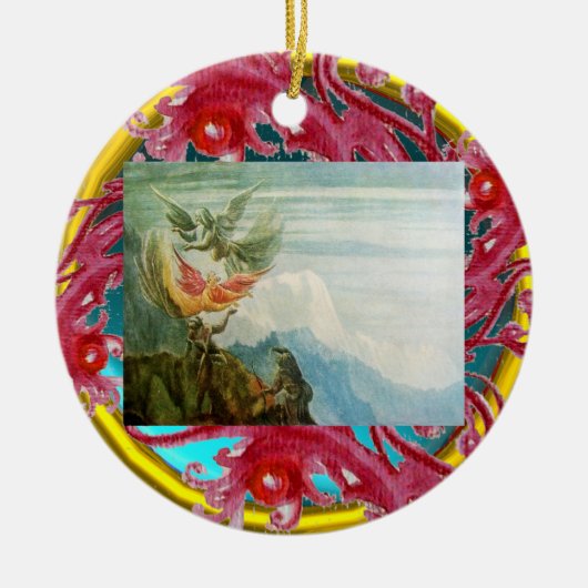 MAGIC BERRIES FOTO TEMPLATE Red Ruby Keramik Ornament (Vorne)