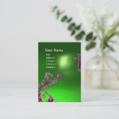 MAGIC BERRIES GREEN EMERALD MONOGRAM VISITENKARTE (Stehend Vorderseite)