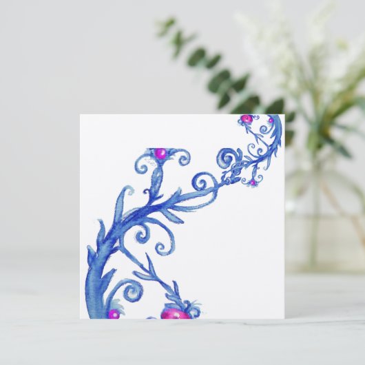 MAGIC BERRIES, lila Gold aus weißem Metall Einladung (Stehend Vorderseite)