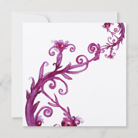 MAGIC BERRIES, lila Gold aus weißem Metall Einladung (Vorderseite)