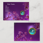 MAGIC BERRIES MONOGRAM, Amethyst lila blau Visitenkarte (Vorne/Hinten)