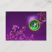 MAGIC BERRIES MONOGRAM, Amethyst lila grün Visitenkarte (Rückseite)