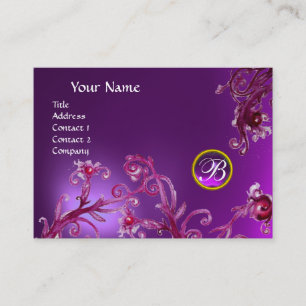 MAGIC BERRIES MONOGRAM, Amethyst lila Visitenkarte