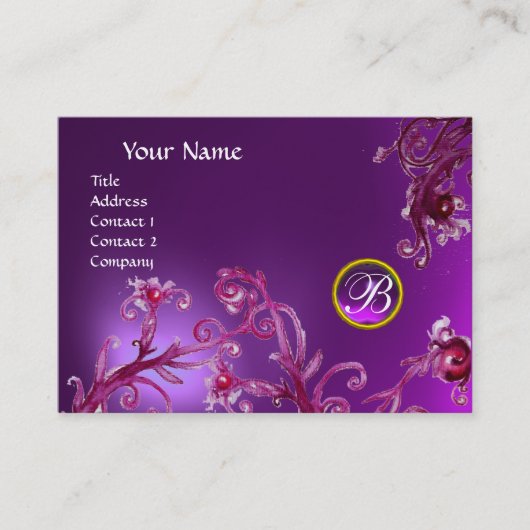 MAGIC BERRIES MONOGRAM, Amethyst lila Visitenkarte (Vorderseite)