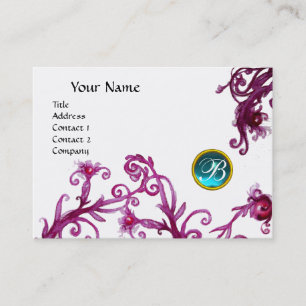 MAGIC BERRIES MONOGRAM, aquamarinblau Visitenkarte