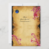 MAGIC BERRIES MONOGRAM, blau Einladung (Rückseite)