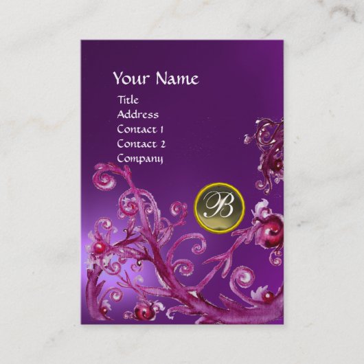 MAGIC BERRIES MONOGRAM GEM amethyst lila grau Visitenkarte (Vorderseite)