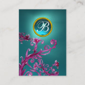 MAGIC BERRIES MONOGRAM GEM aquamarinblau Visitenkarte (Rückseite)